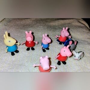 Hasbro Peppa Pig Figures (6) Plus 2 Unknown
